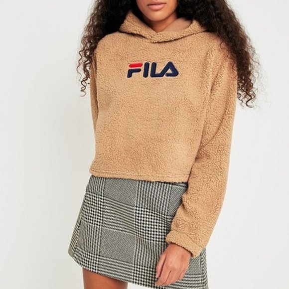 Fila Tops - FILA Cropped Teddy Hoodie